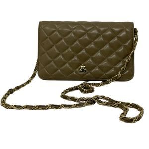 Jay Herbert Tan Leather Quilted Small Purse